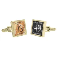 Elegant 49th Copper Wedding Anniversary Cufflinks