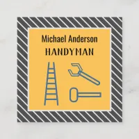 Handyman Modern Stylish Promotional Custom QR Code Square Business Card