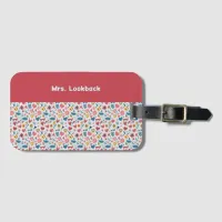 Crayon Pastel Heart & Flowers Luggage Tag