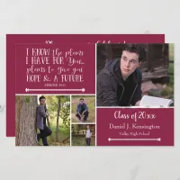 Budget Burgundy Verse Graduation Photo Collage