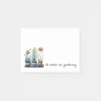 Whimsical Flower Pots I'd Rather Be Gardening Post-it Notes
