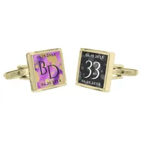 Elegant 33rd Amethyst Wedding Anniversary Cufflinks