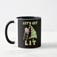 Let's Get Lit Funny Christmas Drinking Classic Mug