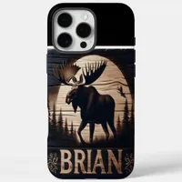 Moose Under Moonlight iPhone 16 Pro Max Case