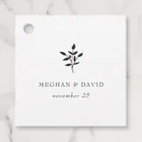 Simple Minimal Elegant Modern Botanical Wedding Favor Tags