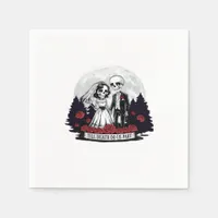 Horror Valentines Day Skeleton Couple Till Death D Napkins