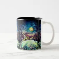 Silent Night Winter Full Moon Sweden Scandinavia Two-Tone Coffee Mug