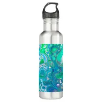 Sea Glass Digital Abstract Art  Stainless Steel Water Bottle