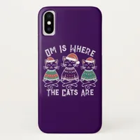 Om Is Where the Cats Are Holiday iPhone X Case