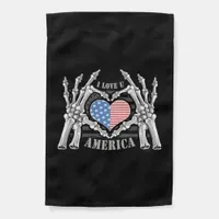 America Skull Skeleton Hand Artwork Editable Layer Garden Flag