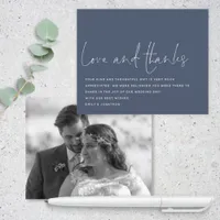 Budget Script Love Thanks Photo Wedding Navy