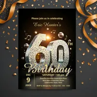 Sparkling Disco Dance 60th Birthday Celebration Invitation