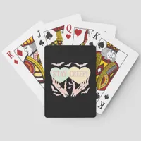 Creepy – Skeleton Hand Holding Hearts Sweet And Sp Poker Cards