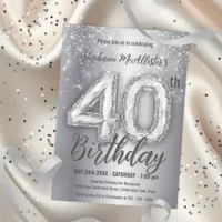 Luxurious Diamond 40th Birthday Celebration Invitation