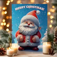 3D Santa Claus Merry Christmas Holiday Card