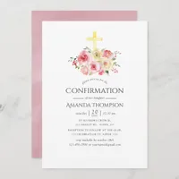 Blush Pink and Yellow Floral Confirmation Invitation