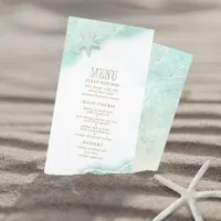 Sea Foam Beach Wedding Menu V2 ID837