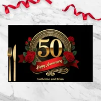 Red Roses 50th Wedding Anniversary Paper Placemat