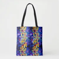 Eclectic Vivid Watercolor Abstract Pattern Tote Bag