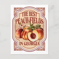 Vintage Peach Label Georgia Peachs Postcard