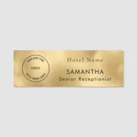 Gold Metallic Logo Name Hotel Job Title Name Tag