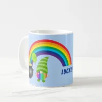 Rainbow Gnome Pot of Gold St Patricks Day Coffee Mug