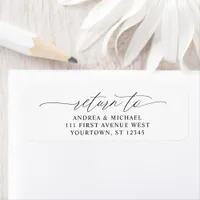 Elegant Script Romantic Wedding Return Address Label