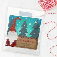 Gnome Amid a Snowy Winter Landscape Christmas Favor Bag