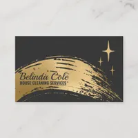 Elegant Gold And Charcoal Cleaning Splatter Business Card