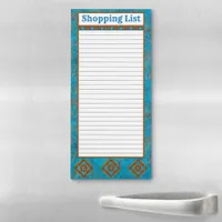 Southwest Mountain Peaks Turquoise Personalized Magnetic Notepad