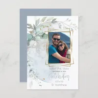 Wedding | Dusty Blue Over the Moon in Love Invitation