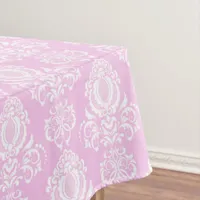 Elegant, Vintage, Victorian Damask Pink Tablecloth