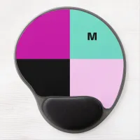 Monogrammed Color Block Modern Abstract Stylish Gel Mouse Pad