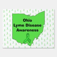 Ohio Lyme Disease Awareness Yard Sign 2 sided