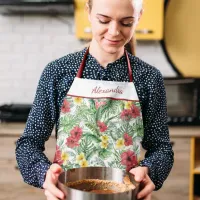 Tropical Floral Jungle Flowers Personalized Apron