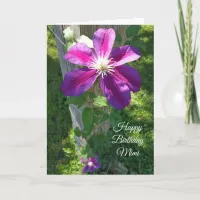 Happy Birthday Mimi Purple Flower Clematis Card