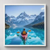  Kayaking in Mountains  Beautiful Nature Peel And Stick Photo Tile