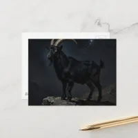 Black Goat at Night Postcard