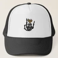 Skeleton Heart Hands Clean Graphic Mood Trucker Hat