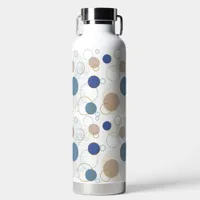 Sand and Blue Beach Color Dots Water Bottle