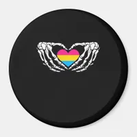 Pan Pride Skeleton Halloween Pan Goth Heart Magnet
