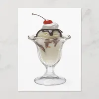 Chocolate Ice Cream Sundae Postcard