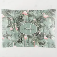 Flamingo Orchid Tropical Pattern Sage ID868 Trinket Tray
