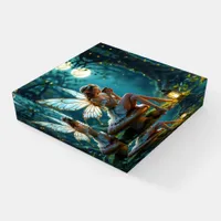 Beautiful Fairy Drinking Coffee Enchanted Forest Paperweight