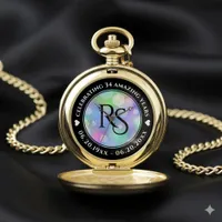 Chic 14th 24th 34th 43rd Opal Wedding Anniversary Pocket Watch