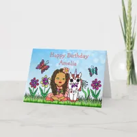 Personalized Fairy and Unicorn  Happy Birthday Card