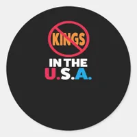 No Kings In The USA Classic Round Sticker