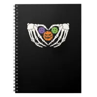 Funny Pickle Halloween Skeleton Hands Heart Pumpki Notebook