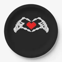 Skeleton Heart And Hands Meme Paper Plates
