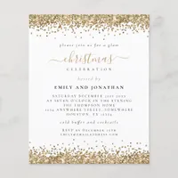 PAPER | Glam Gold Glitter Christmas Party Invite